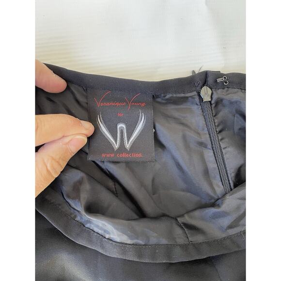VERONIQUE YOUNG For W Women's Black Layered Asymmetrical Skirt Vtg USA Sz 10 - Picture 4 of 6